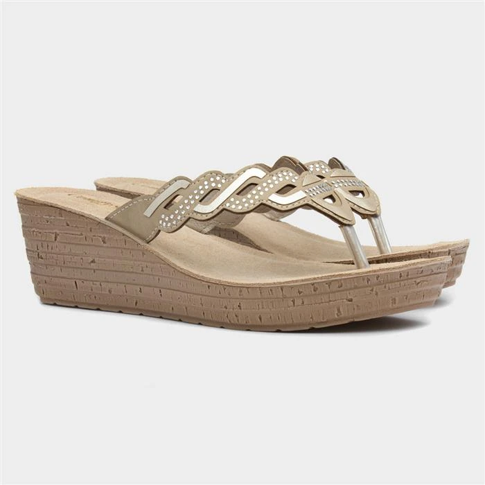 Comfy Steps Cancun Womens Beige And Gold Sandal 7 Comfy Steps Cancun Womens Beige And Gold Sandal - Image 5