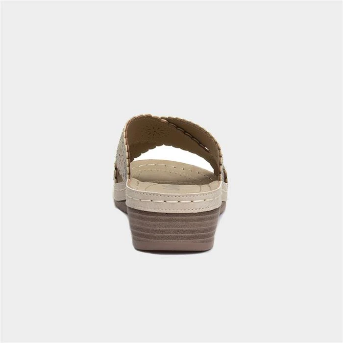 Lilley Beige Womens Cross Strap Mule Sandal 5 Lilley Beige Womens Cross Strap Mule Sandal - Image 3