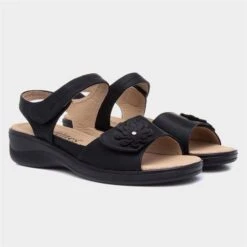 Softlites Womens Black Easy Fasten Comfort Sandal -UK Shoe Sales 2024 19503 2 L06.20230803000154