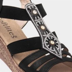 Softlites Womens Black Slip On Wedge Sandal 10 Softlites Womens Black Slip On Wedge Sandal -UK Shoe Sales 2024 19576 2 L05.20230803000048