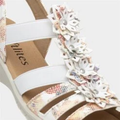 Softlites Womens White Floral Sandals -UK Shoe Sales 2024 197001 2 L05.20220901000320