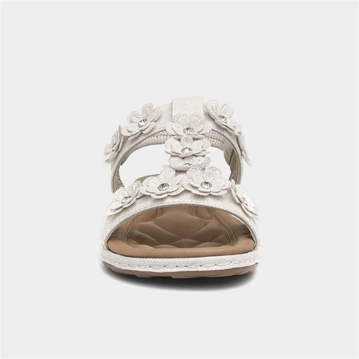 Lilley Womens Beige Sandal With Flowers 3 Lilley Womens Beige Sandal With Flowers