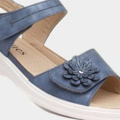 Softlites Womens Blue Flower Sandal -UK Shoe Sales 2024 197012 2 L05.20220720000050