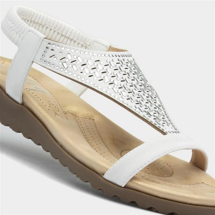 Lilley Womens White Diamante Sandal 6 Lilley Womens White Diamante Sandal - Image 4