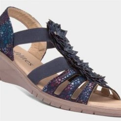 Softlites Womens Navy Floral Strappy Sandal -UK Shoe Sales 2024 197017 2 L05.20230307000301