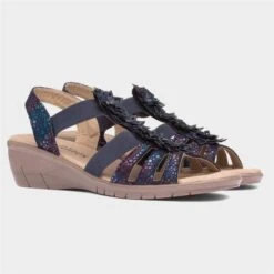 Softlites Womens Navy Floral Strappy Sandal -UK Shoe Sales 2024 197017 2 L06.20230307000301