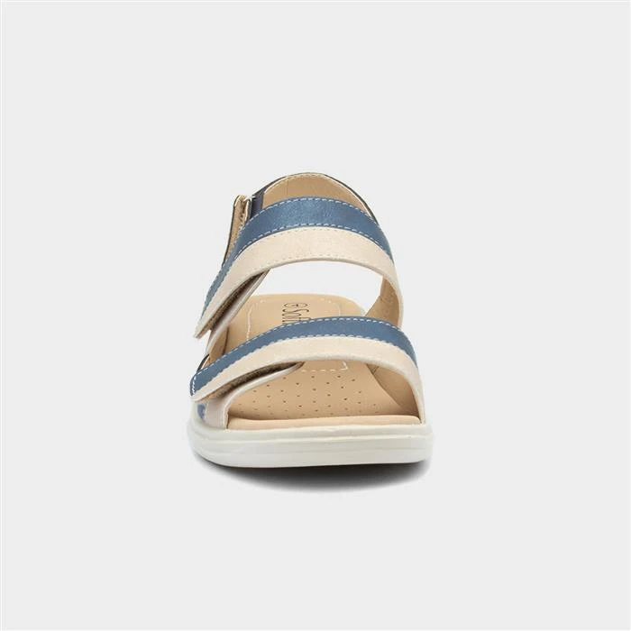 Softlites Womens Blue And Cream Sandal 3 Softlites Womens Blue And Cream Sandal