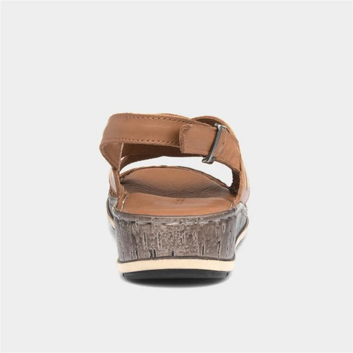 Hush Puppies Elena Womens Tan Wedge Sandal 5 Hush Puppies Elena Womens Tan Wedge Sandal - Image 3