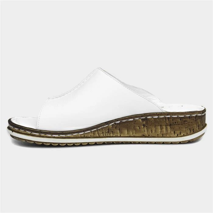 Lunar Harmony Womens White Leather Mule Sandal 4 Lunar Harmony Womens White Leather Mule Sandal - Image 2