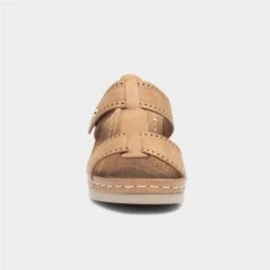Cushion Walk Sabrina Womens Tan Wedge Mule Sandal