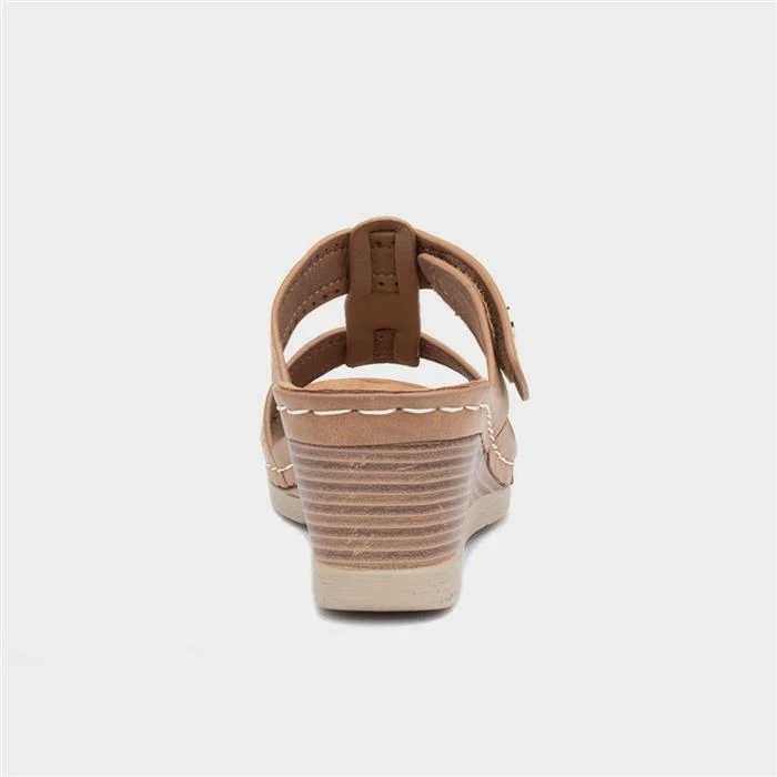Cushion Walk Sabrina Womens Tan Wedge Mule Sandal 5 Cushion Walk Sabrina Womens Tan Wedge Mule Sandal - Image 3