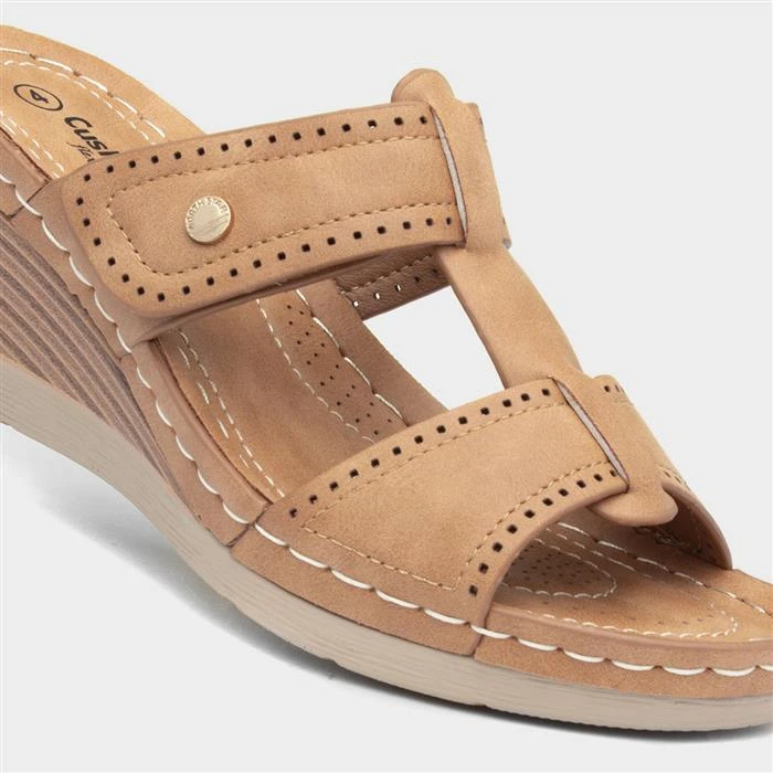 Cushion Walk Sabrina Womens Tan Wedge Mule Sandal 6 Cushion Walk Sabrina Womens Tan Wedge Mule Sandal - Image 4