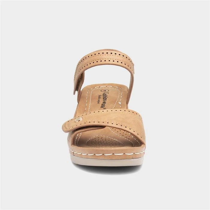 Cushion Walk Shelley Womens Tan Wedge Mule Sandal 3 Cushion Walk Shelley Womens Tan Wedge Mule Sandal