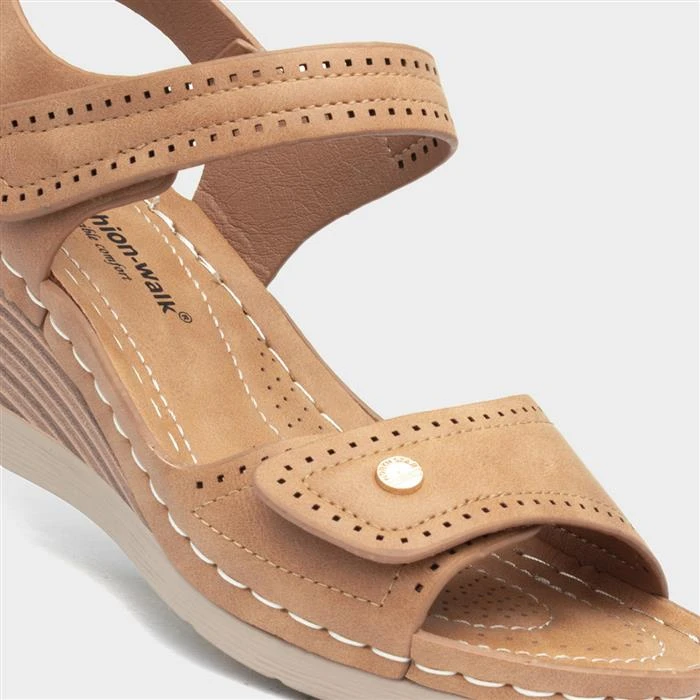 Cushion Walk Shelley Womens Tan Wedge Mule Sandal 6 Cushion Walk Shelley Womens Tan Wedge Mule Sandal - Image 4