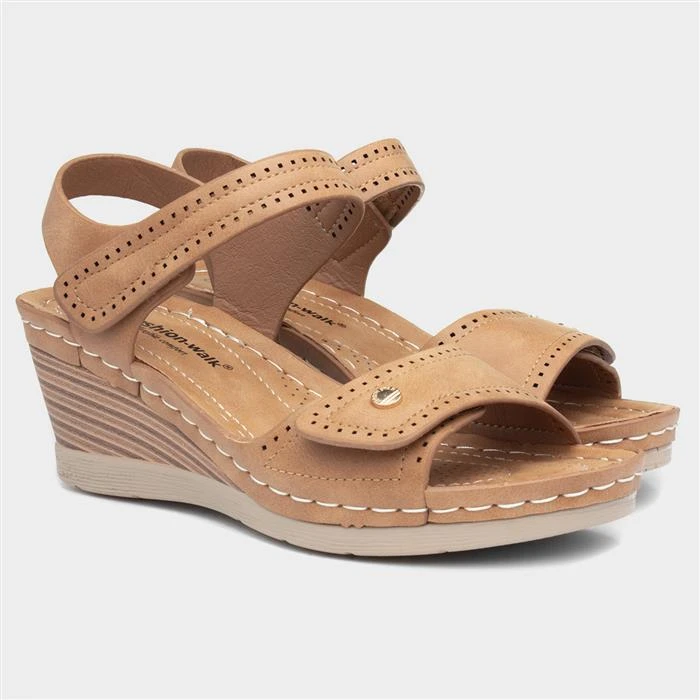 Cushion Walk Shelley Womens Tan Wedge Mule Sandal 7 Cushion Walk Shelley Womens Tan Wedge Mule Sandal - Image 5