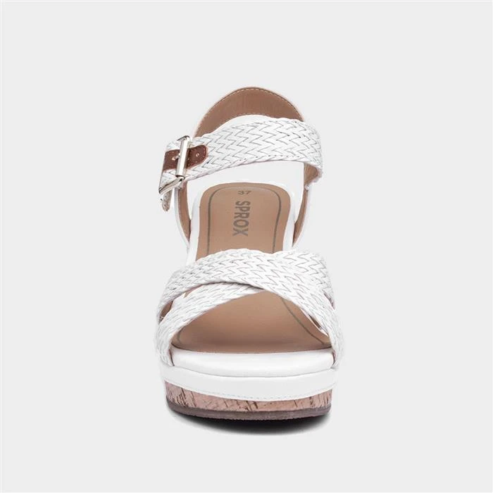 Sprox Womens White Wedge Sandals 3 Sprox Womens White Wedge Sandals