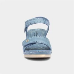 Cushion Walk Shelley Womens Blue Wedge Mule Sandal