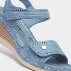 Cushion Walk Shelley Womens Blue Wedge Mule Sandal -UK Shoe Sales 2024 199483 2 L05.20230804000225