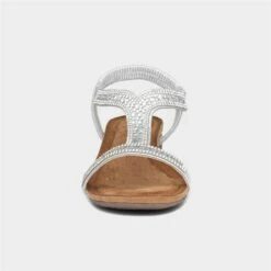Dunlop Helena Womens Metallic Silver Wedge Sandal