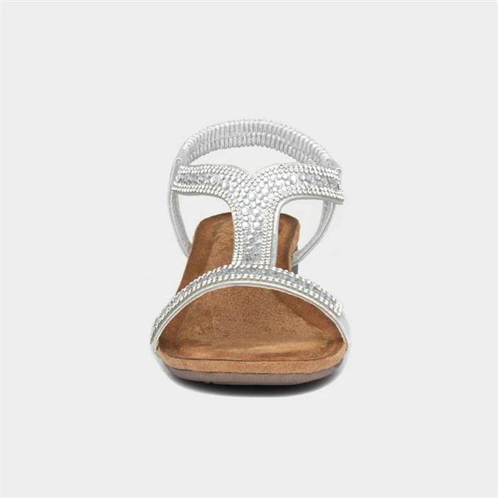 Dunlop Helena Womens Metallic Silver Wedge Sandal 3 Dunlop Helena Womens Metallic Silver Wedge Sandal