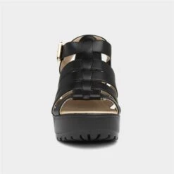 Sedai Ashley Womens Black Chunky Gladiator Sandals