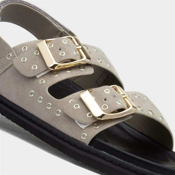 SJ Wela Womens Taupe Buckle Sandal 6 SJ Wela Womens Taupe Buckle Sandal - Image 4