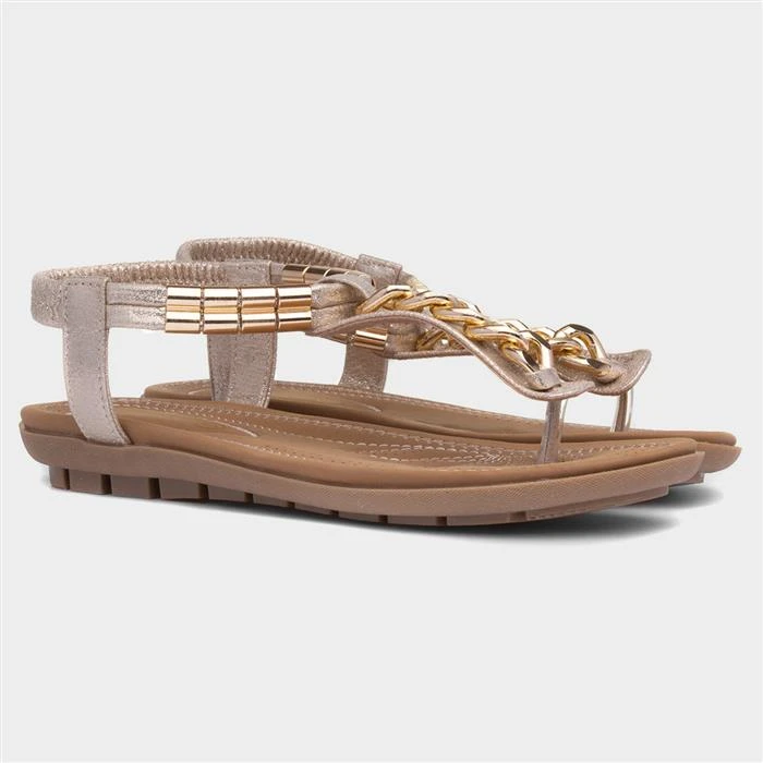 Lotus Cybil Womens Gold Chain Toe Post Sandal 7 Lotus Cybil Womens Gold Chain Toe Post Sandal - Image 5