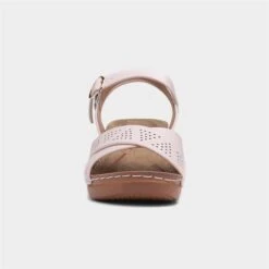 Topway Womens Cream Wedged Sandal