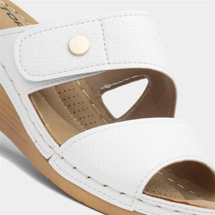 Topway Womens White Wedge Sandal 6 Topway Womens White Wedge Sandal - Image 4