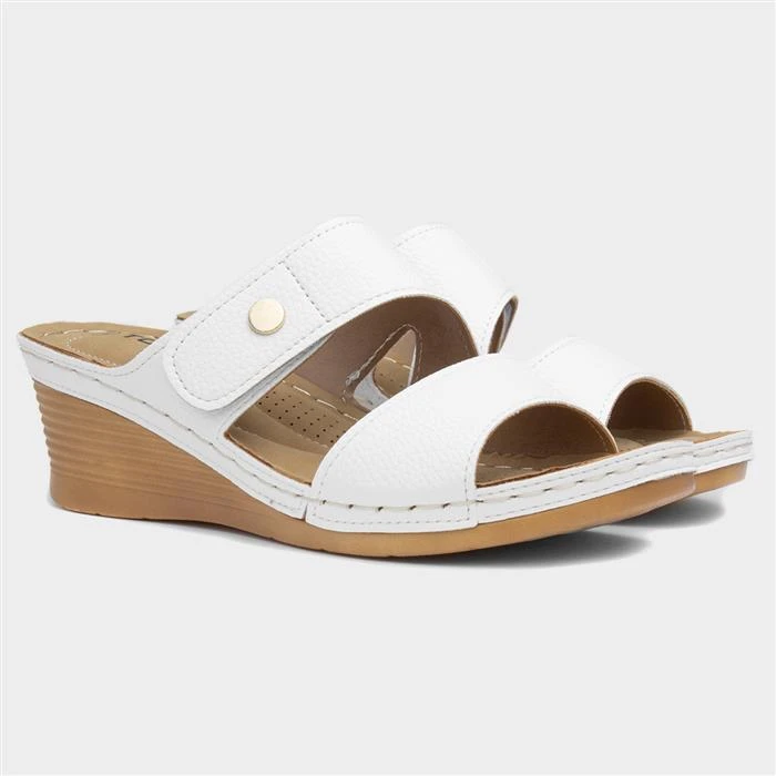 Topway Womens White Wedge Sandal 7 Topway Womens White Wedge Sandal - Image 5