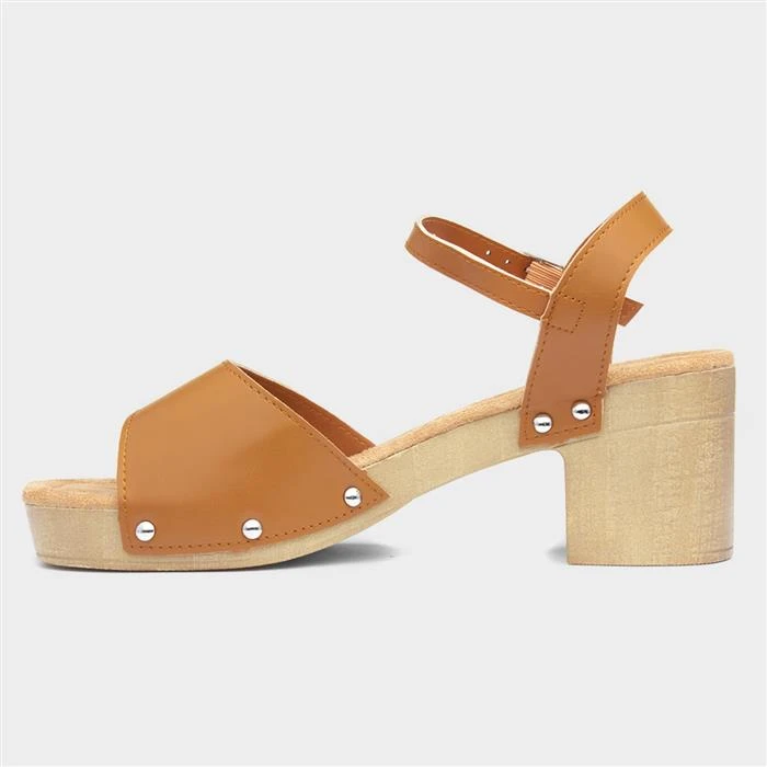 Les Arlesiennes Womens Tan Heeled Sandal 4 Les Arlesiennes Womens Tan Heeled Sandal - Image 2