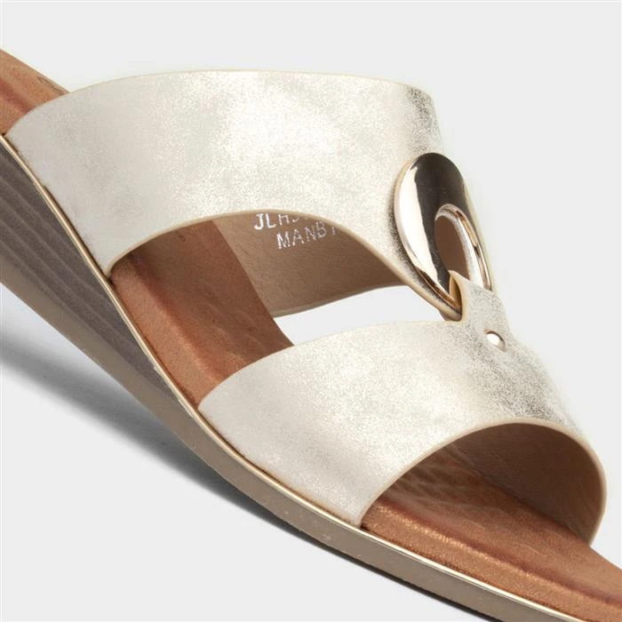 Lunar Manby Womens Metallic Gold Sandals 6 Lunar Manby Womens Metallic Gold Sandals - Image 4