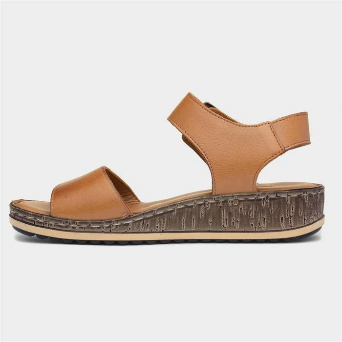 Hush Puppies Ellie Womens Tan Leather Sandals 4 Hush Puppies Ellie Womens Tan Leather Sandals - Image 2