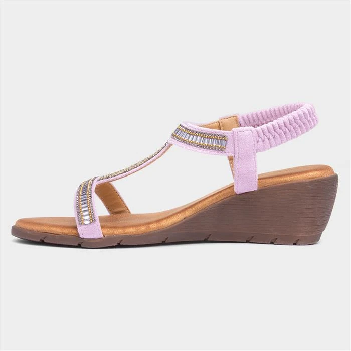 Lunar Tabitha Womens Lilac Wedge Sandal 4 Lunar Tabitha Womens Lilac Wedge Sandal - Image 2
