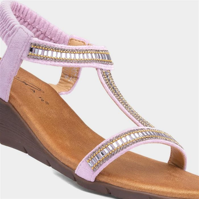 Lunar Tabitha Womens Lilac Wedge Sandal 6 Lunar Tabitha Womens Lilac Wedge Sandal - Image 4
