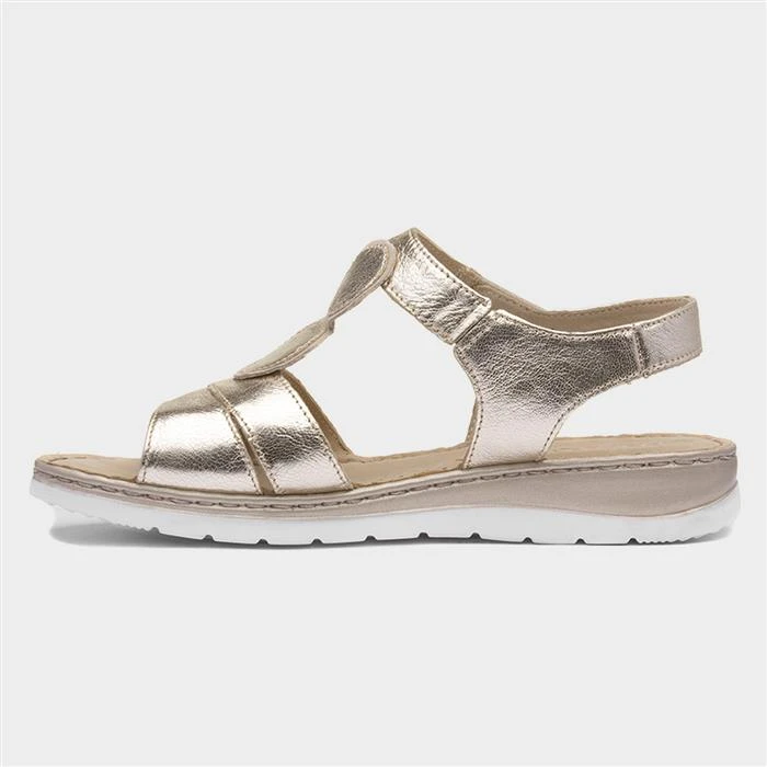 Caprice Womens Metallic Gold Leather Sandal 4 Caprice Womens Metallic Gold Leather Sandal - Image 2