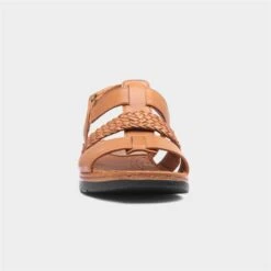 Caprice Nut Womens Tan Leather Sandal
