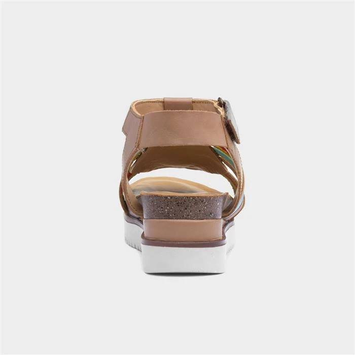 Lotus Cairnes Womens Tan Leather Flatform Sandal 5 Lotus Cairnes Womens Tan Leather Flatform Sandal - Image 3