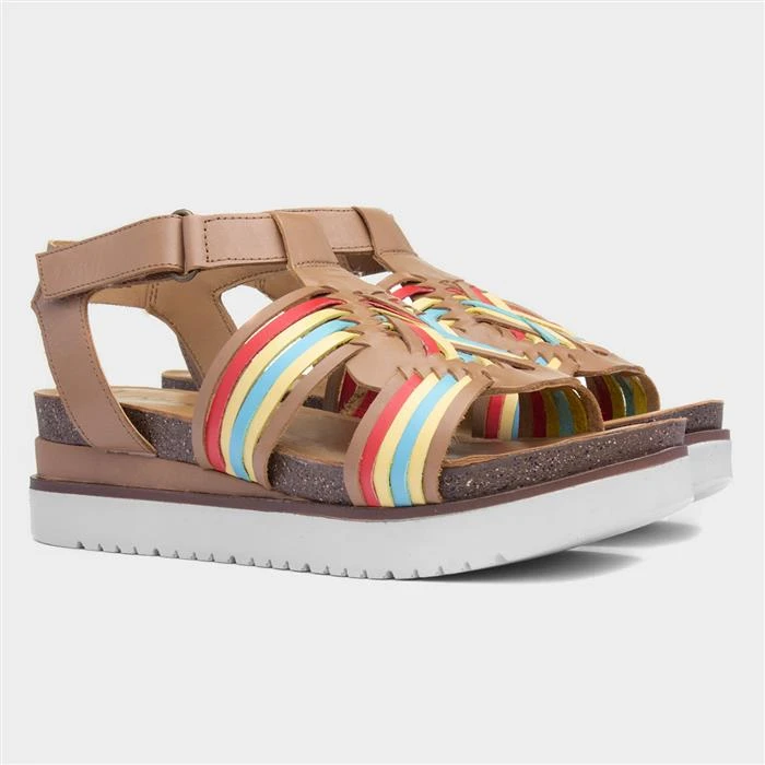 Lotus Cairnes Womens Tan Leather Flatform Sandal 7 Lotus Cairnes Womens Tan Leather Flatform Sandal - Image 5