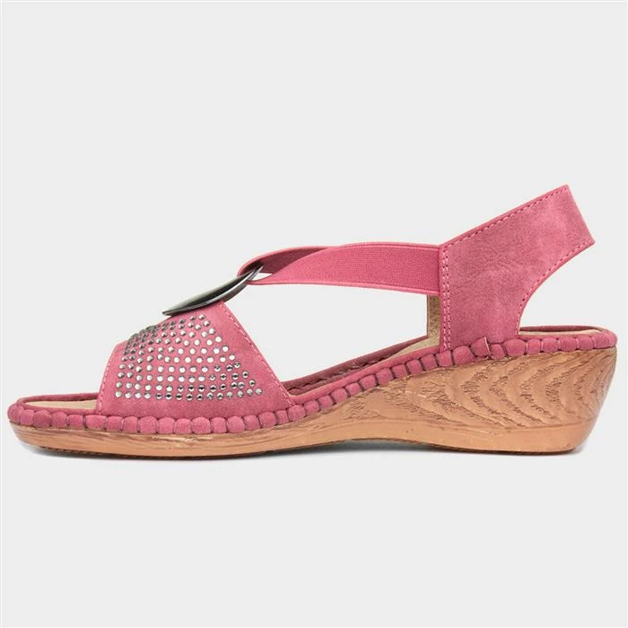 Cushion Walk Summer Womens Raspberry Red Sandal 4 Cushion Walk Summer Womens Raspberry Red Sandal - Image 2
