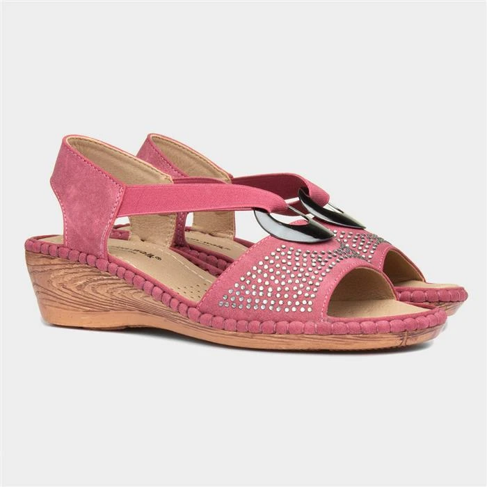 Cushion Walk Summer Womens Raspberry Red Sandal 7 Cushion Walk Summer Womens Raspberry Red Sandal - Image 5