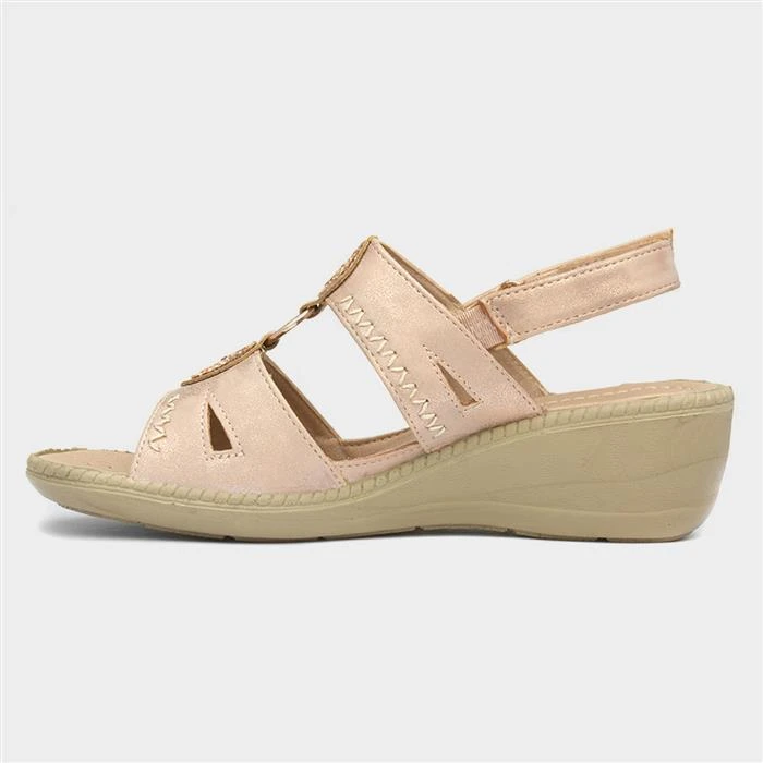 Cushion Walk Camilla Womens Gold Wedge Sandal 4 Cushion Walk Camilla Womens Gold Wedge Sandal - Image 2