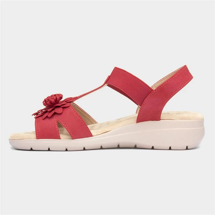 Cushion Walk Flora Womens Red Strappy Sandal 4 Cushion Walk Flora Womens Red Strappy Sandal - Image 2