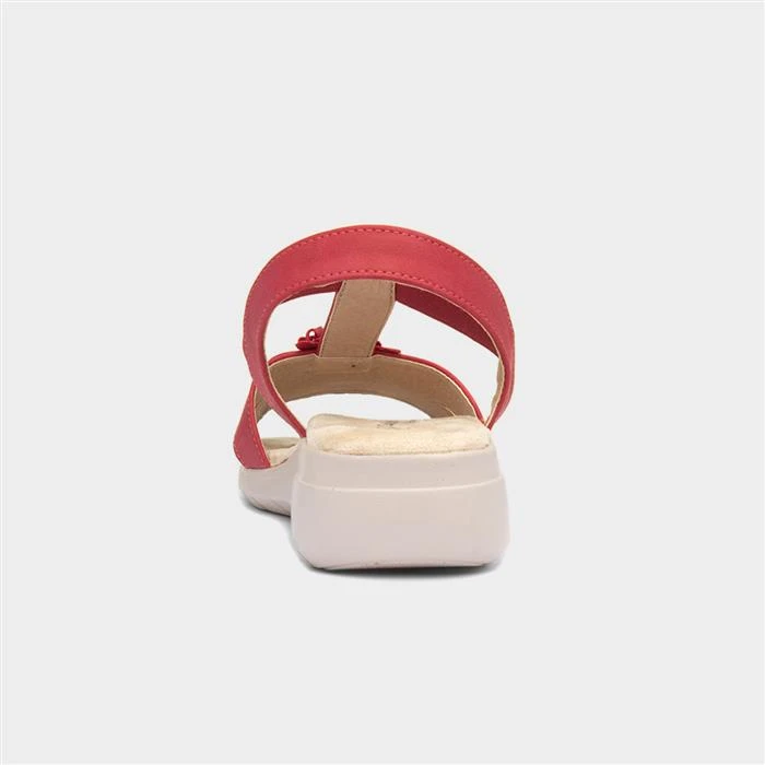 Cushion Walk Flora Womens Red Strappy Sandal 5 Cushion Walk Flora Womens Red Strappy Sandal - Image 3