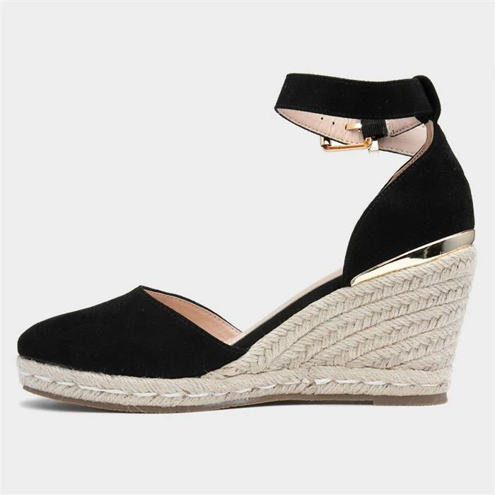 Truffle Amber Womens BlackWedge Sandal 4 Truffle Amber Womens BlackWedge Sandal - Image 2