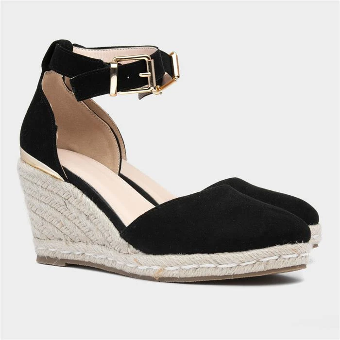 Truffle Amber Womens BlackWedge Sandal 7 Truffle Amber Womens BlackWedge Sandal - Image 5