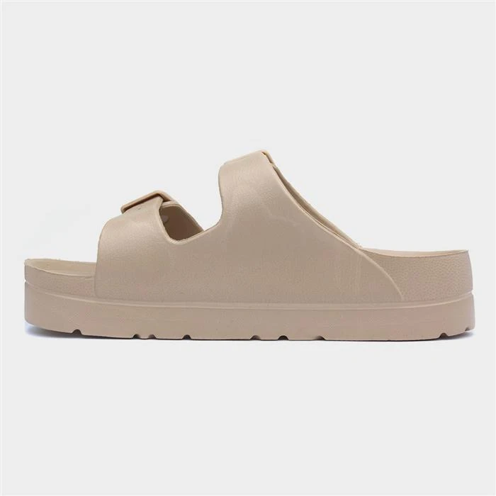 Truffle Rome1 Womens Beige Double Buckle Sandal 4 Truffle Rome1 Womens Beige Double Buckle Sandal - Image 2