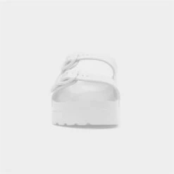 Truffle Rome1 Womens White Double Buckle Sandal