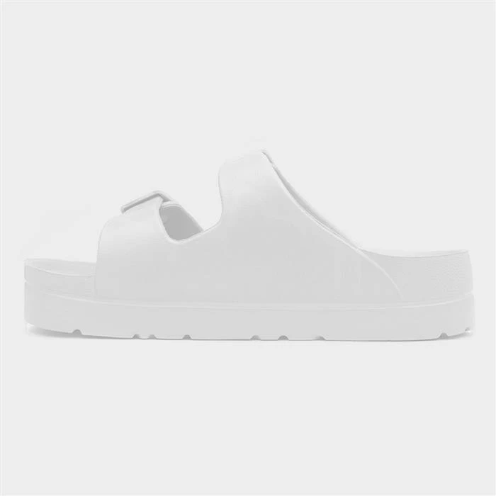 Truffle Rome1 Womens White Double Buckle Sandal 4 Truffle Rome1 Womens White Double Buckle Sandal - Image 2