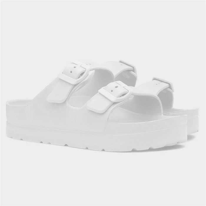 Truffle Rome1 Womens White Double Buckle Sandal 7 Truffle Rome1 Womens White Double Buckle Sandal - Image 5